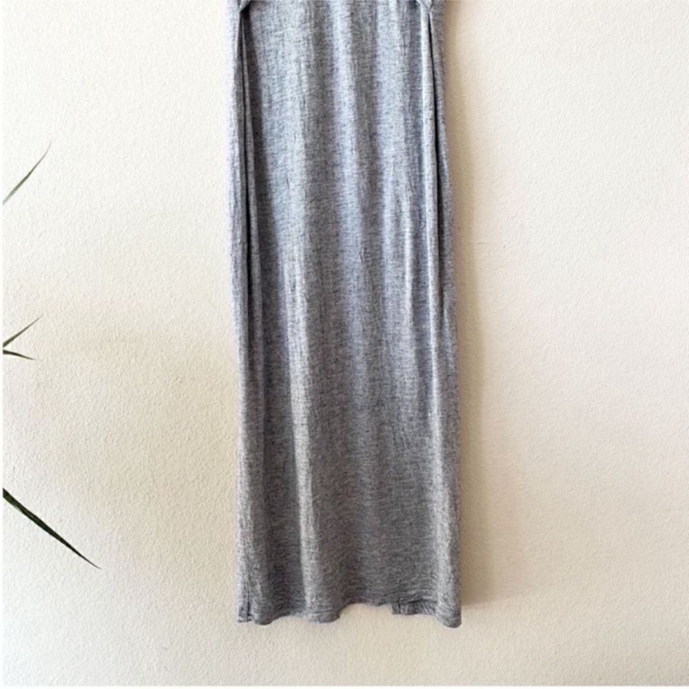 AllSaints Gray Knot Front Midi Dress Short Sleeve Casual Chic - Picture 4 of 9